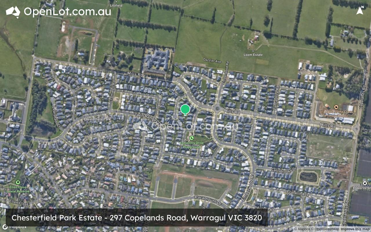 Satellite image for Chesterfield Park Estate - 297 Copelands Road, Warragul VIC 3820