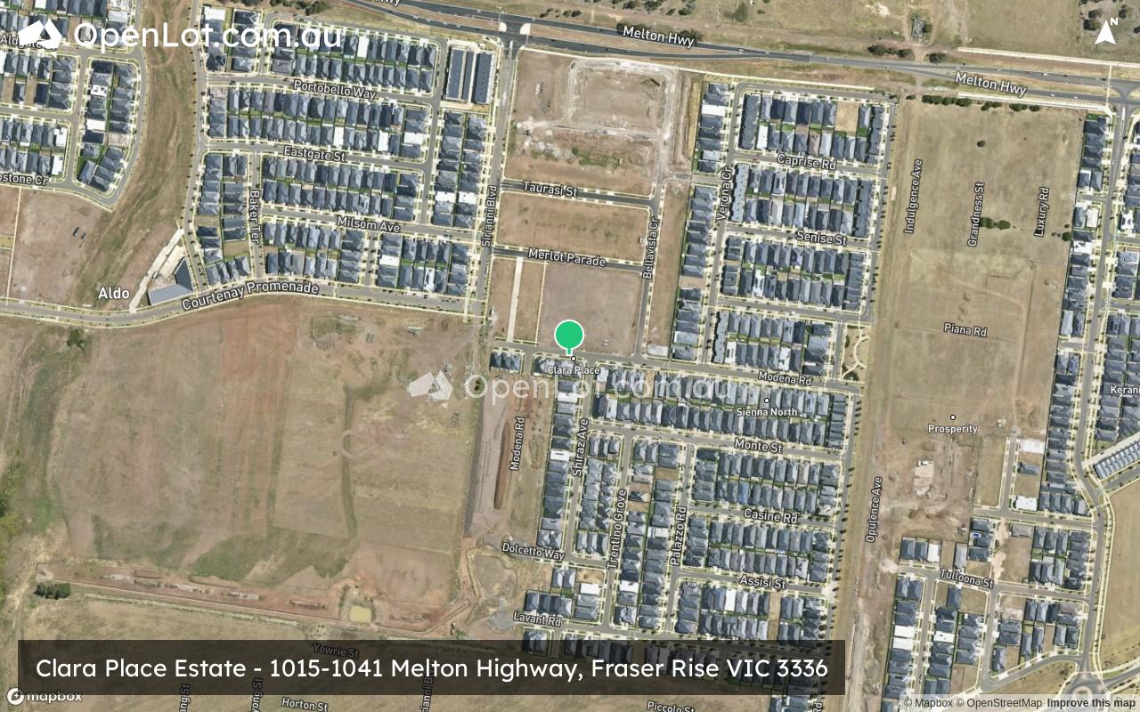 Satellite image for Clara Place Estate - 1015-1041 Melton Highway, Fraser Rise VIC 3336