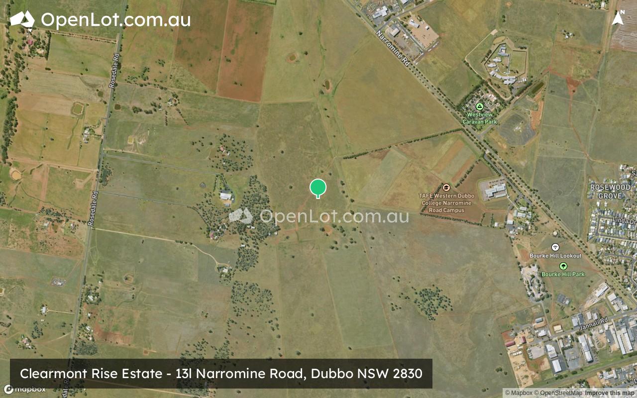 Satellite image for Clearmont Rise Estate - 13l Narromine Road, Dubbo NSW 2830