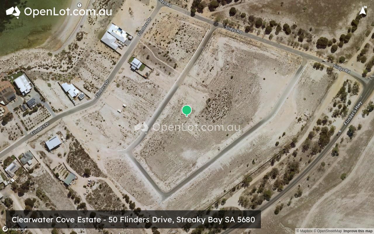 Satellite image for Clearwater Cove Estate - 50 Flinders Drive, Streaky Bay SA 5680
