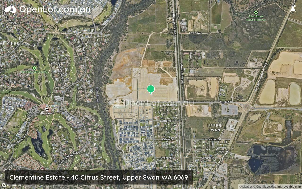 Satellite image for Clementine Estate - 40 Citrus Street, Upper Swan WA 6069