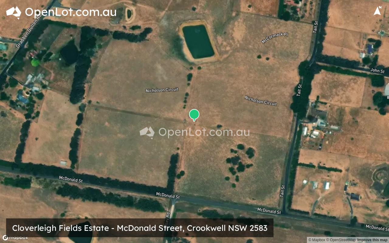 Satellite image for McCormack Place, Crookwell NSW 2583