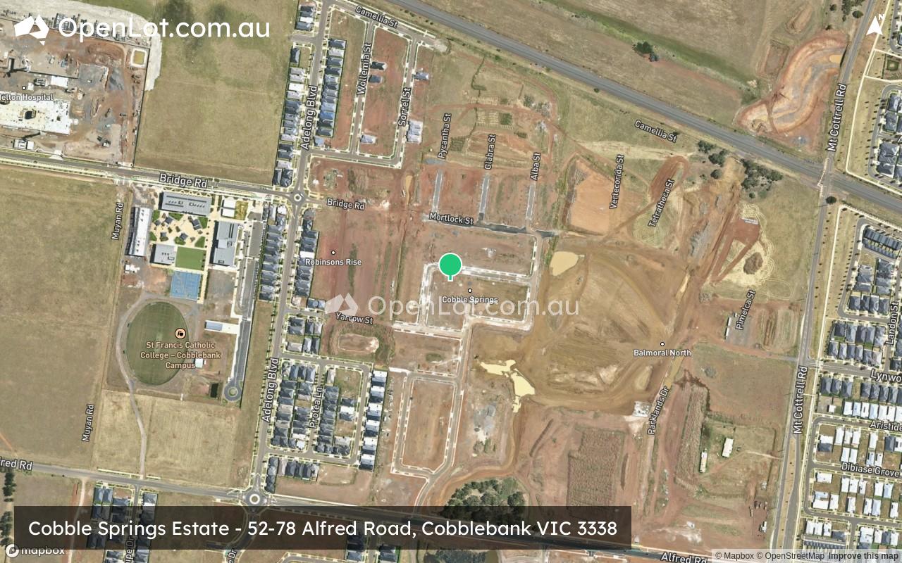 Satellite image for Cobble Springs Estate - 52-78 Alfred Road, Cobblebank VIC 3338