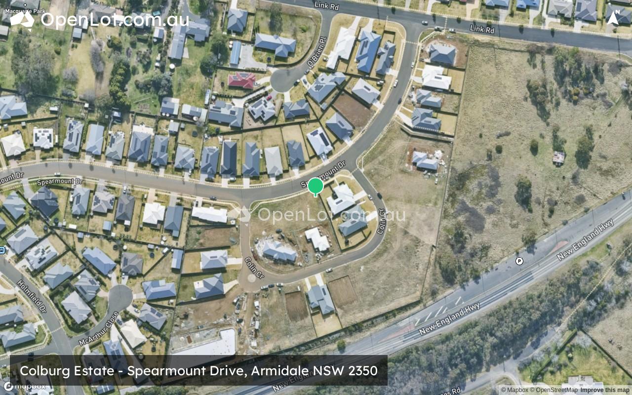Satellite image for Colburg Estate - Spearmount Drive, Armidale NSW 2350