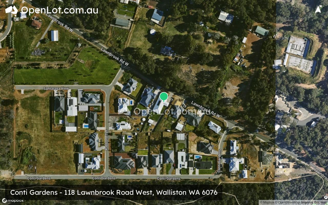 Satellite image for Conti Gardens - 118 Lawnbrook Road West, Walliston WA 6076