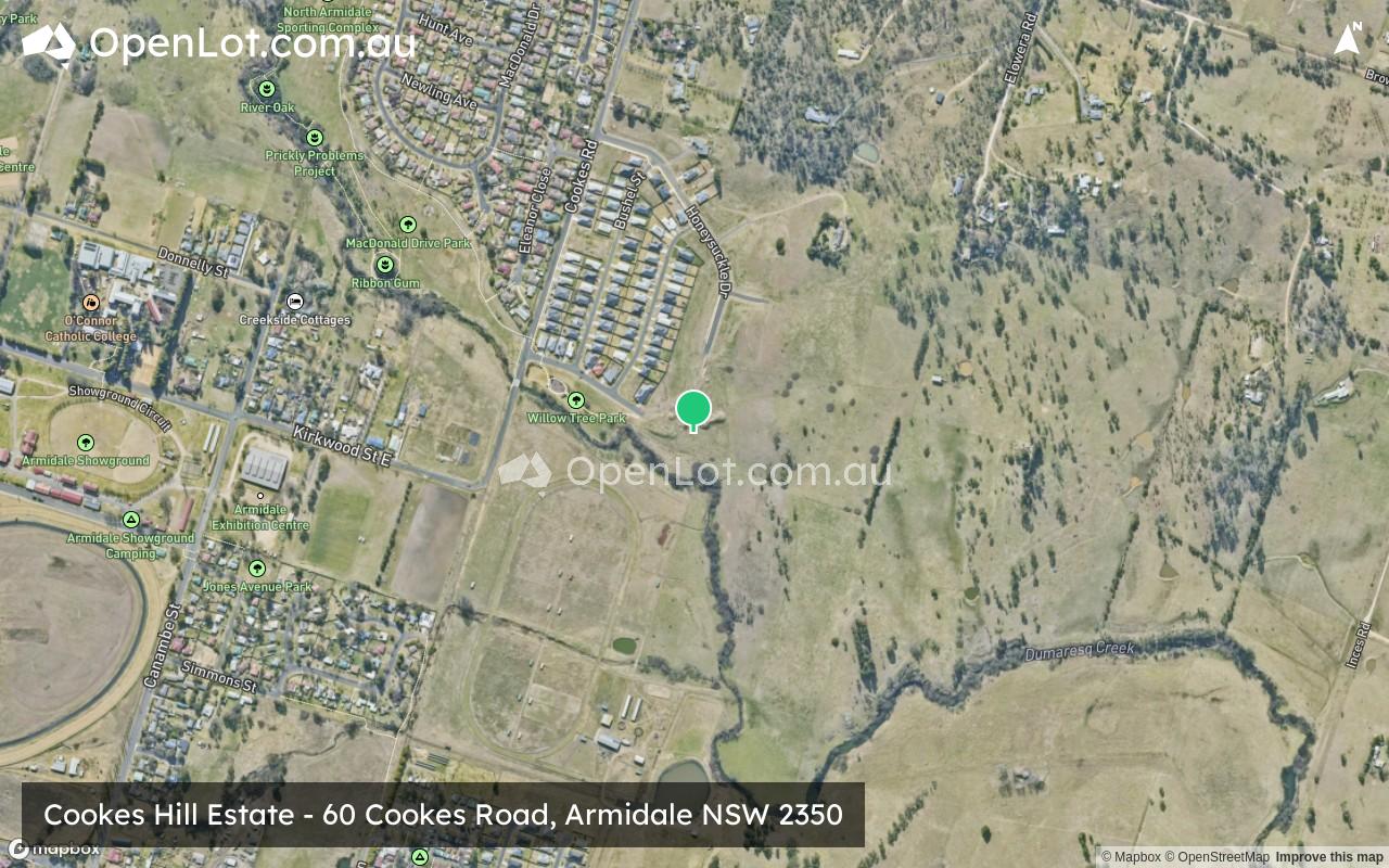 Satellite image for Cookes Hill Estate - 60 Cookes Road, Armidale NSW 2350