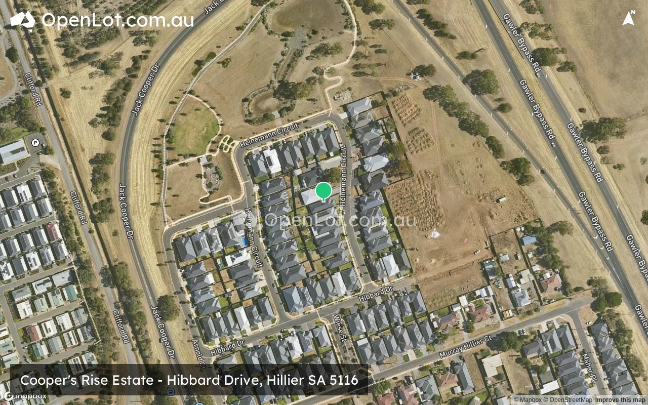 Satellite image for Cooper's Rise Estate - Hibbard Drive, Hillier SA 5116