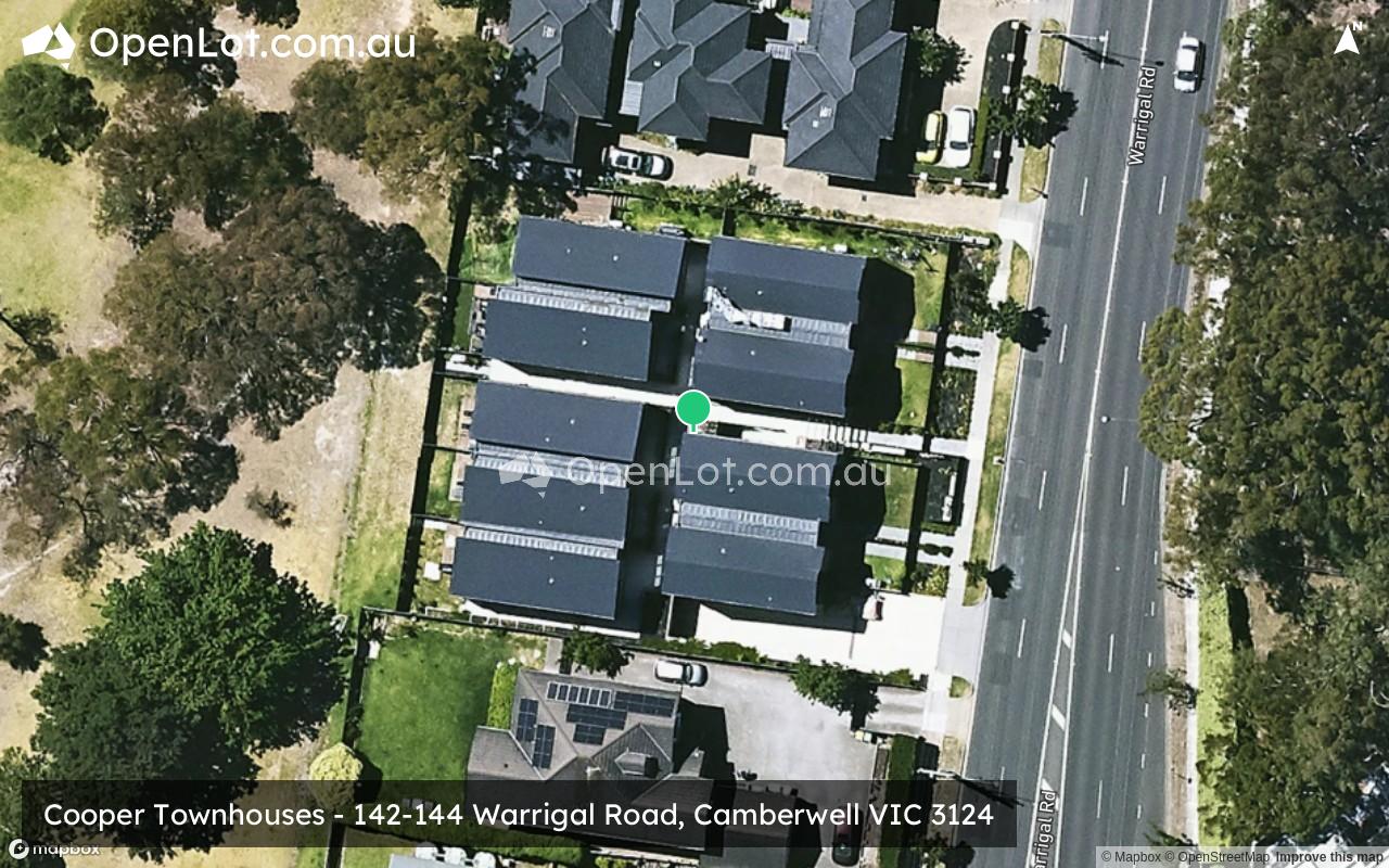 Satellite image for Cooper Townhouses - 142-144 Warrigal Road, Camberwell VIC 3124
