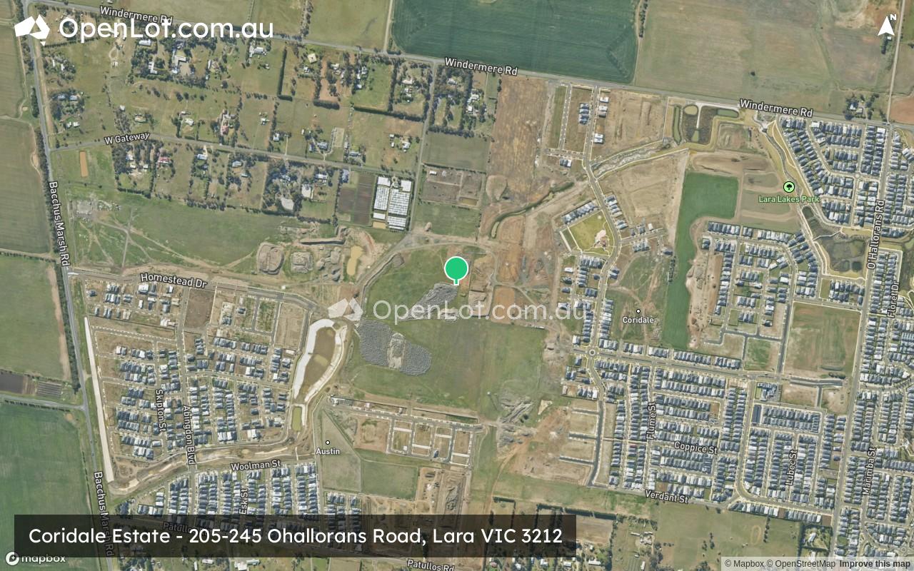 Satellite image for Coridale Estate - 205-245 Ohallorans Road, Lara VIC 3212