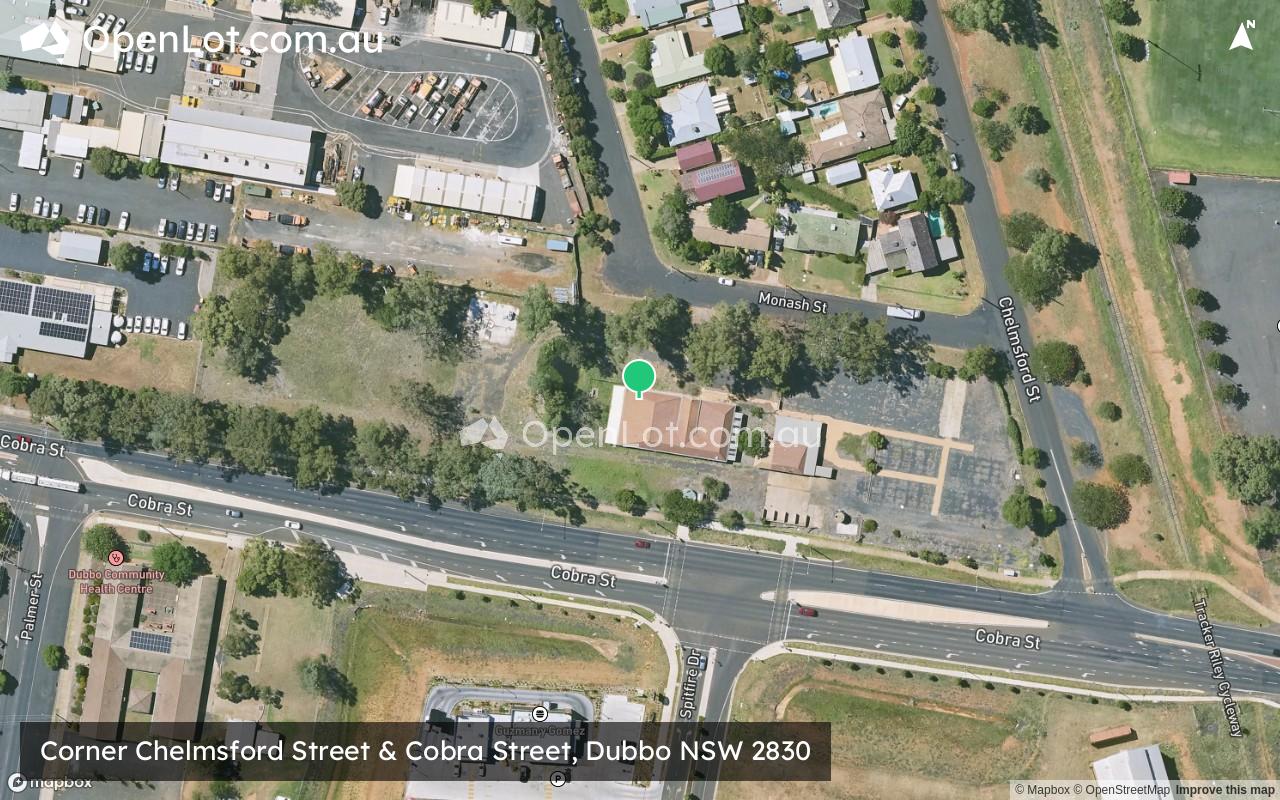 Satellite image for Corner Chelmsford Street & Cobra Street, Dubbo NSW 2830