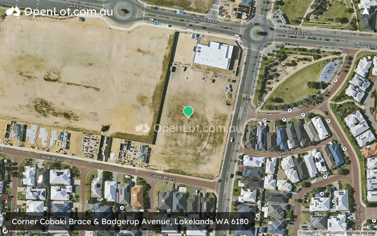 Satellite image for Corner Cobaki Brace & Badgerup Avenue, Lakelands WA 6180
