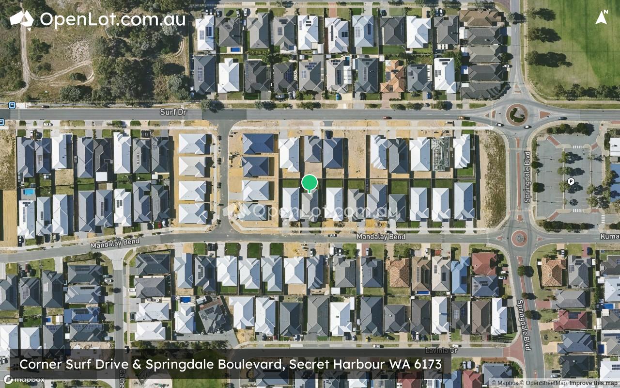 Satellite image for Corner Surf Drive & Springdale Boulevard, Secret Harbour WA 6173
