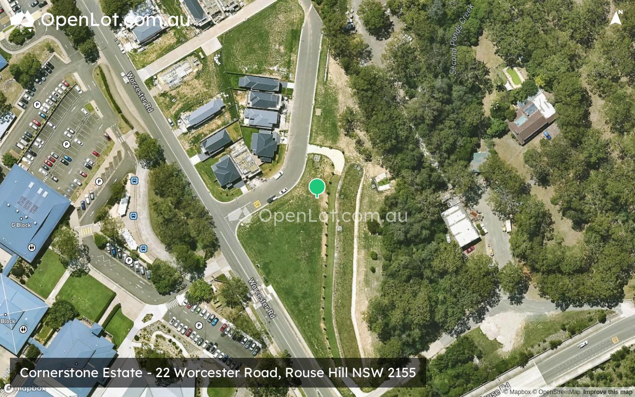 Satellite image for Cornerstone Estate - 22 Worcester Road, Rouse Hill NSW 2155