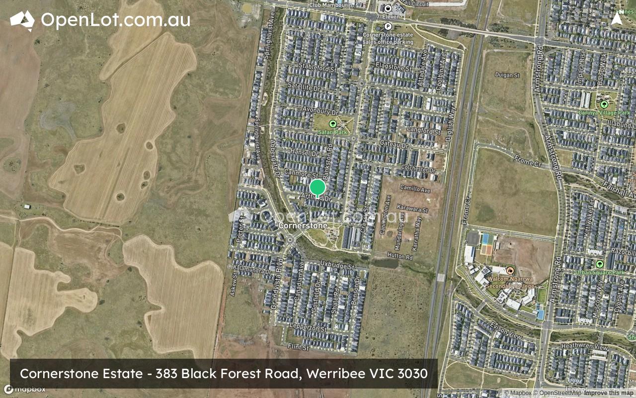 Satellite image for Cornerstone Estate - 383 Black Forest Road, Werribee VIC 3030