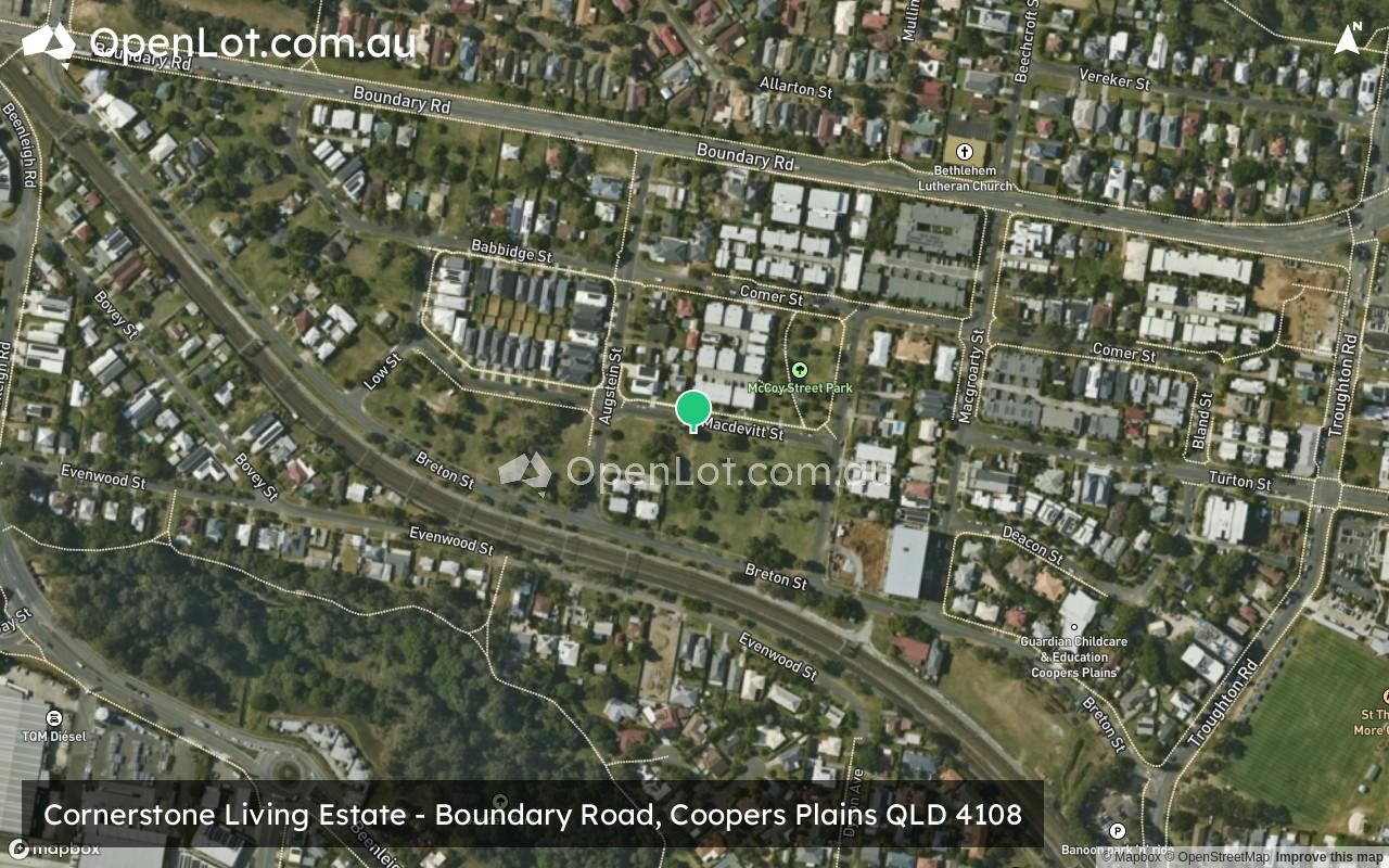 Satellite image for Cornerstone Living Estate - Boundary Road, Coopers Plains QLD 4108