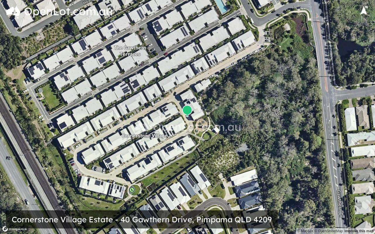 Satellite image for Cornerstone Village Estate - 40 Gawthern Drive, Pimpama QLD 4209