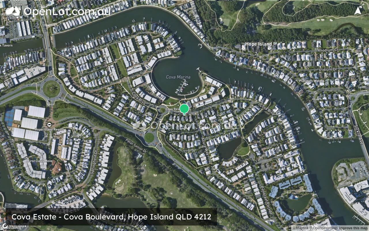 Satellite image for Cova Estate - Cova Boulevard, Hope Island QLD 4212