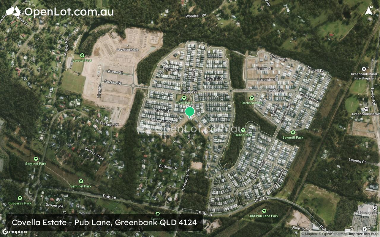 Satellite image for Covella Estate - Pub Lane, Greenbank QLD 4124