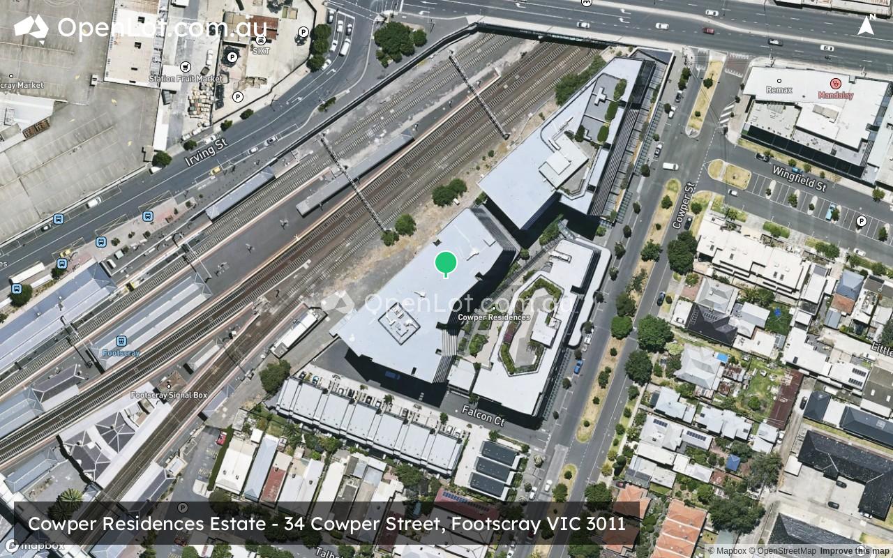Satellite image for Cowper Residences Estate - 34 Cowper Street, Footscray VIC 3011