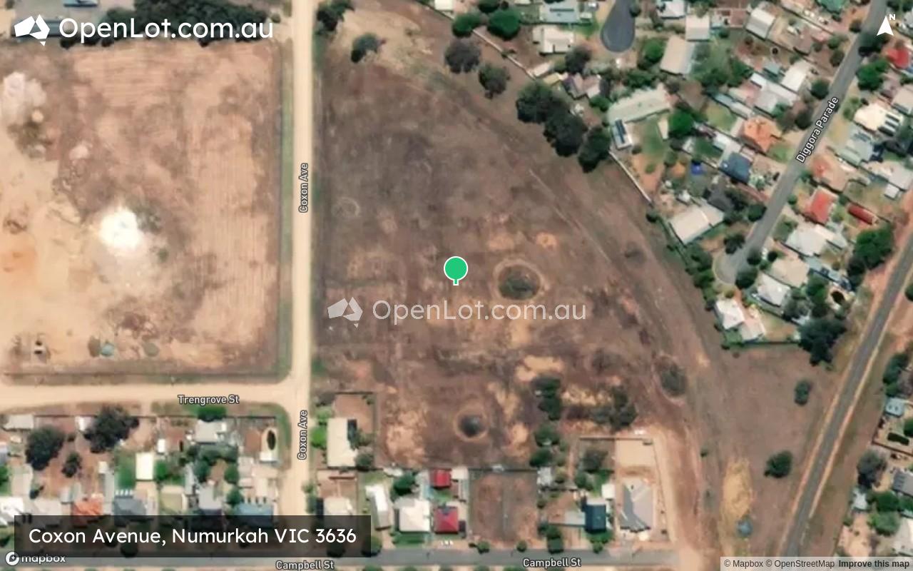 Satellite image for Coxon Avenue, Numurkah VIC 3636