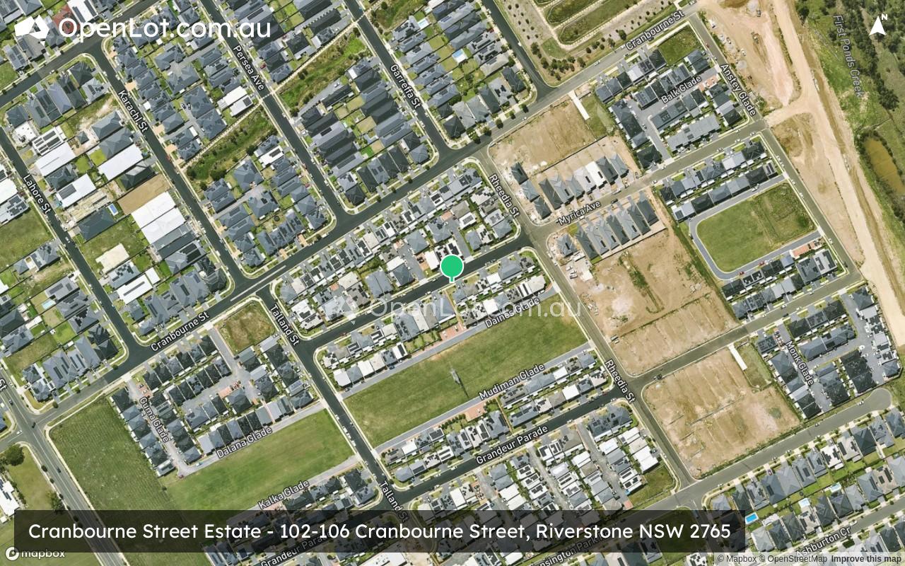 Satellite image for Cranbourne Street Estate - 102-106 Cranbourne Street, Riverstone NSW 2765