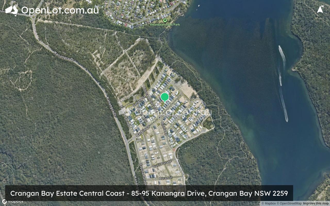 Satellite image for Crangan Bay Estate Central Coast - 85-95 Kanangra Drive, Crangan Bay NSW 2259