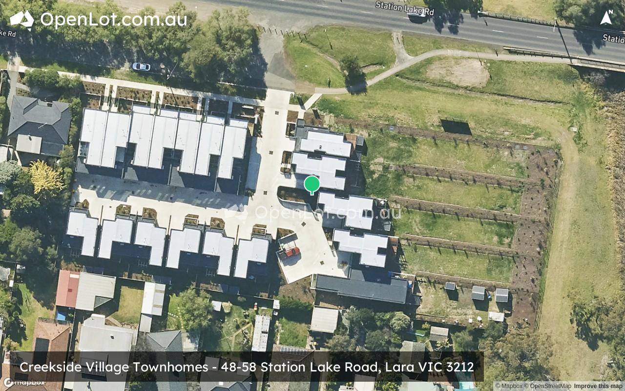 Satellite image for Creekside Village Townhomes - 48-58 Station Lake Road, Lara VIC 3212