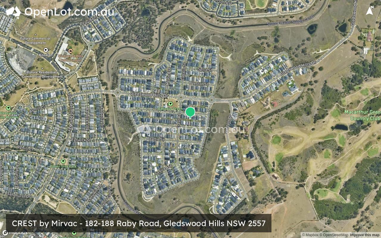Satellite image for CREST by Mirvac - 182-188 Raby Road, Gledswood Hills NSW 2557