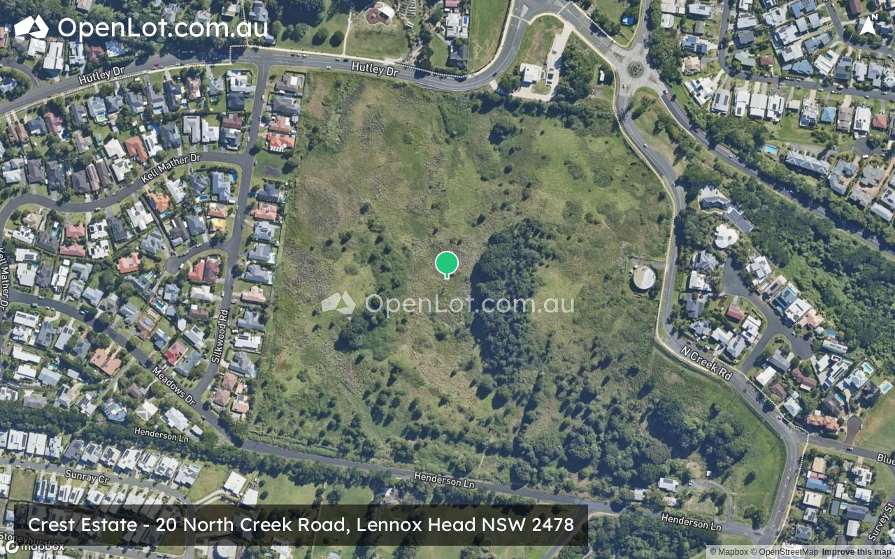 Satellite image for Crest Estate - 20 North Creek Road, Lennox Head NSW 2478