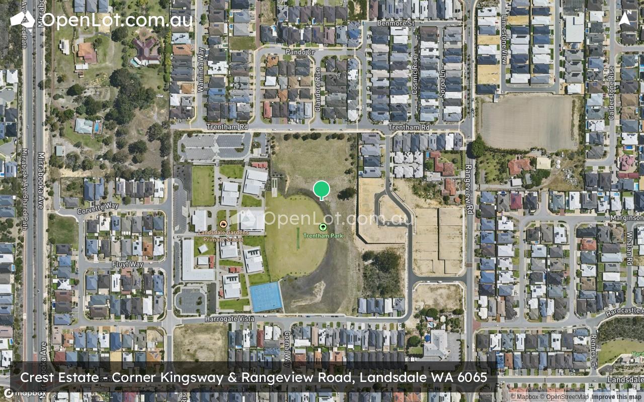 Satellite image for Crest Estate - Corner Kingsway & Rangeview Road, Landsdale WA 6065