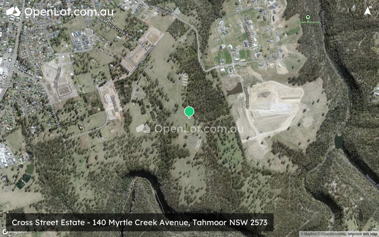 Satellite image for Cross Street Estate - 140 Myrtle Creek Avenue, Tahmoor NSW 2573