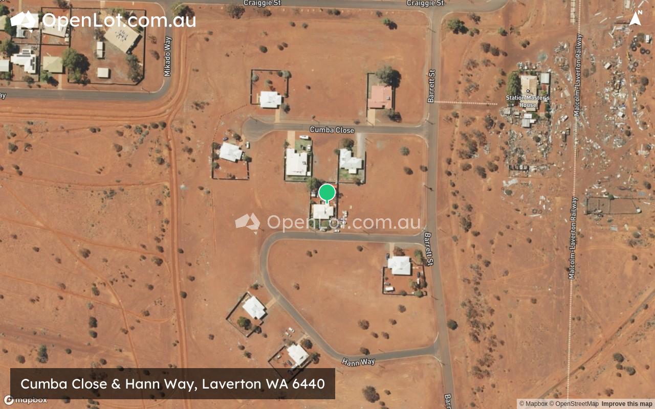 Satellite image for Cumba Close & Hann Way, Laverton WA 6440