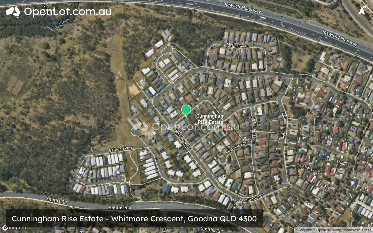 Satellite image for Cunningham Rise Estate - Whitmore Crescent, Goodna QLD 4300
