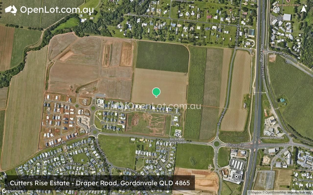Satellite image for Cutters Rise Estate - Draper Road, Gordonvale QLD 4865