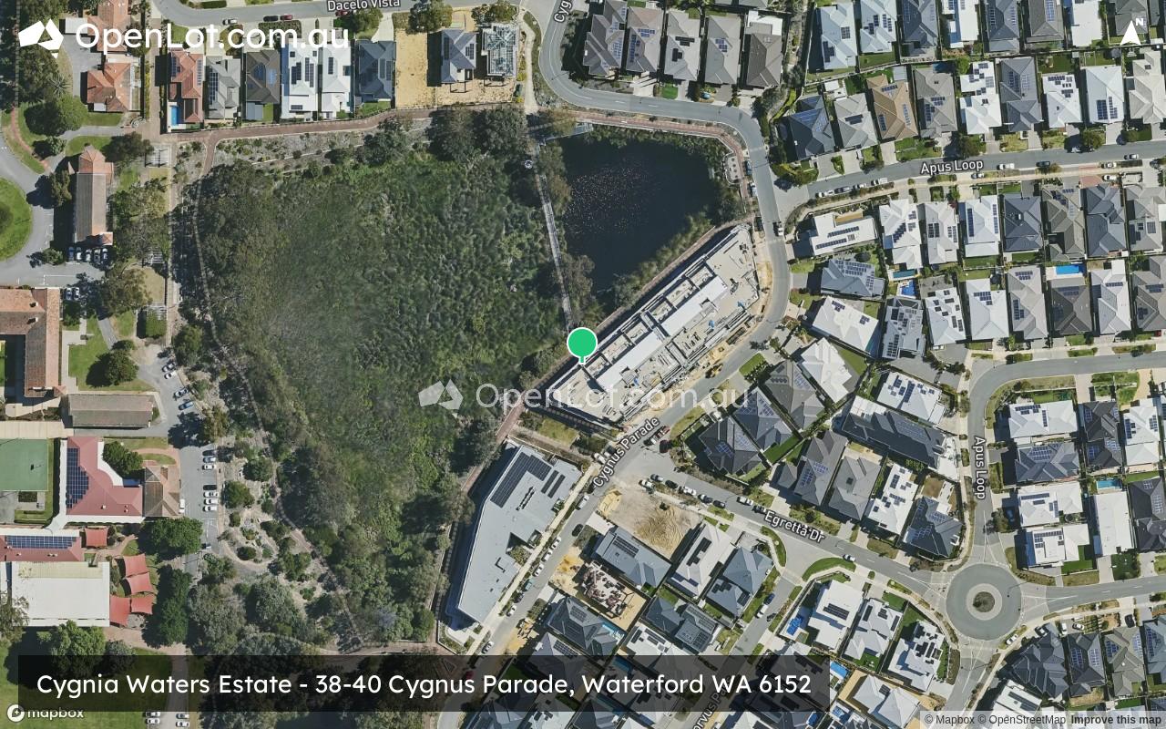 Satellite image for Cygnia Waters Estate - 38-40 Cygnus Parade, Waterford WA 6152