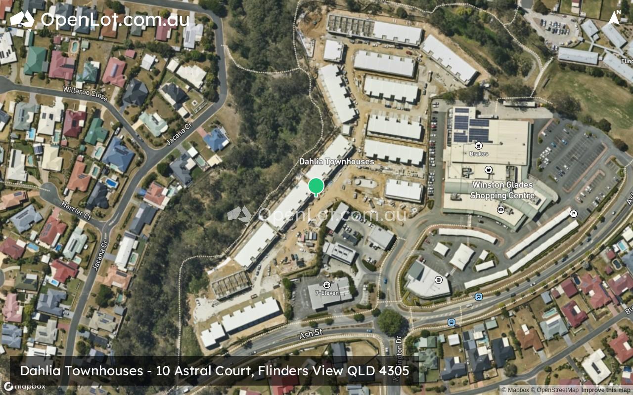Satellite image for Dahlia Townhouses - 10 Astral Court, Flinders View QLD 4305