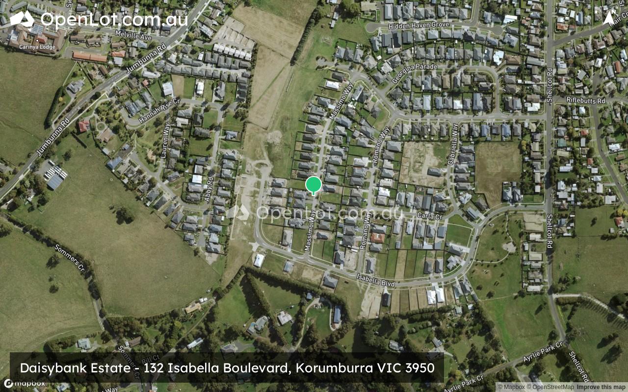 Satellite image for Daisybank Estate - 132 Isabella Boulevard, Korumburra VIC 3950