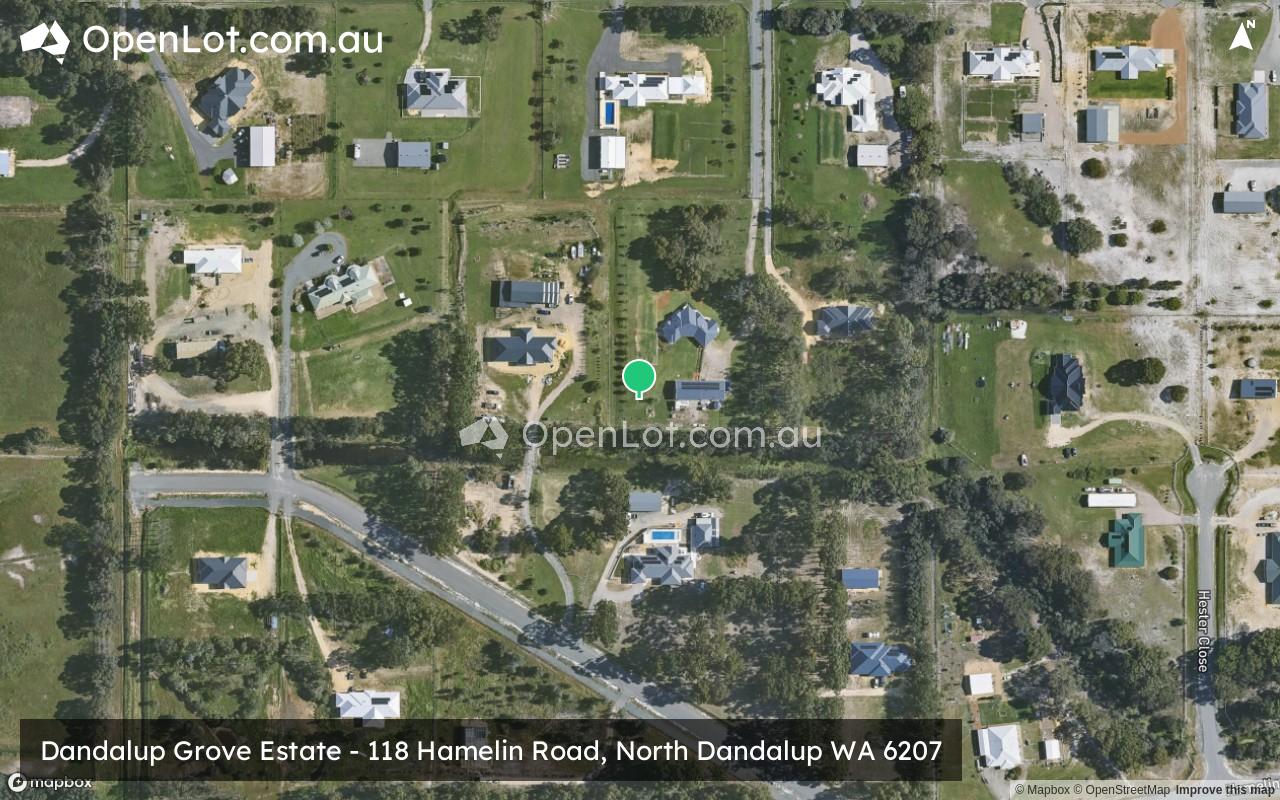 Satellite image for Dandalup Grove Estate - 118 Hamelin Road, North Dandalup WA 6207