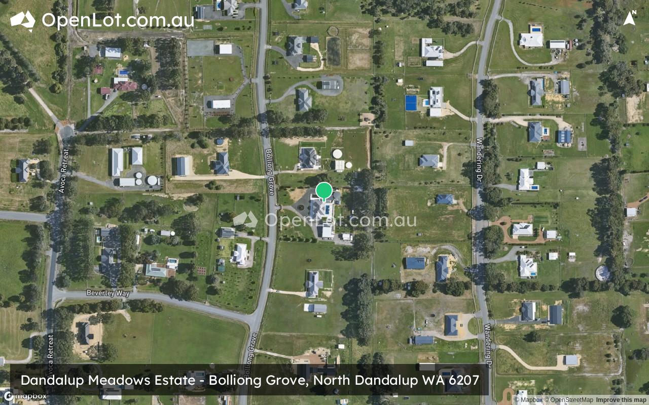 Satellite image for Dandalup Meadows Estate - Bolliong Grove, North Dandalup WA 6207