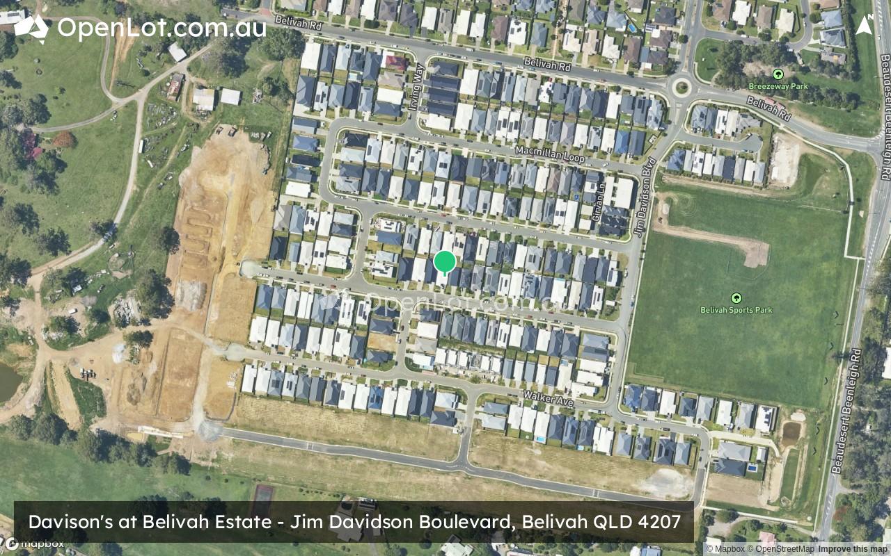 Satellite image for Davison's at Belivah Estate - Jim Davidson Boulevard, Belivah QLD 4207