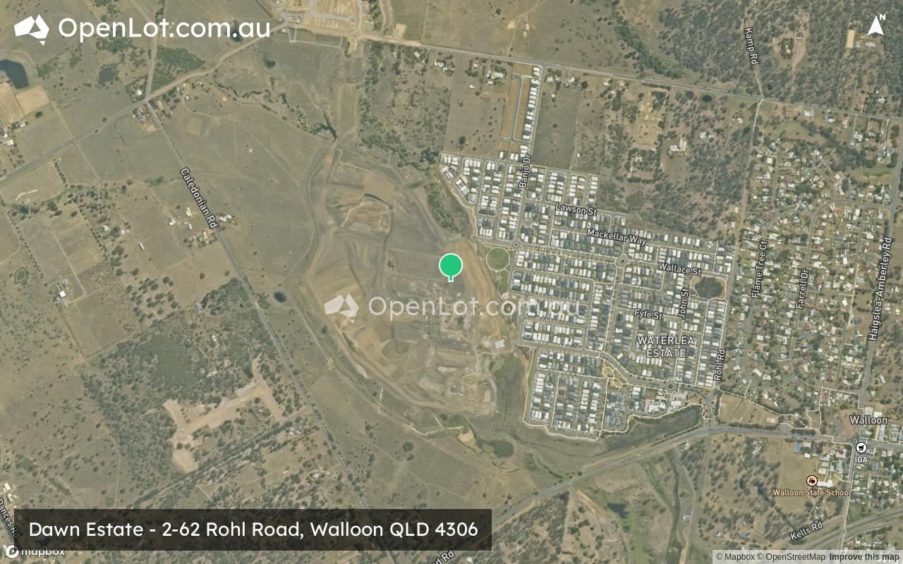Satellite image for Dawn Estate - 2-62 Rohl Road, Walloon QLD 4306