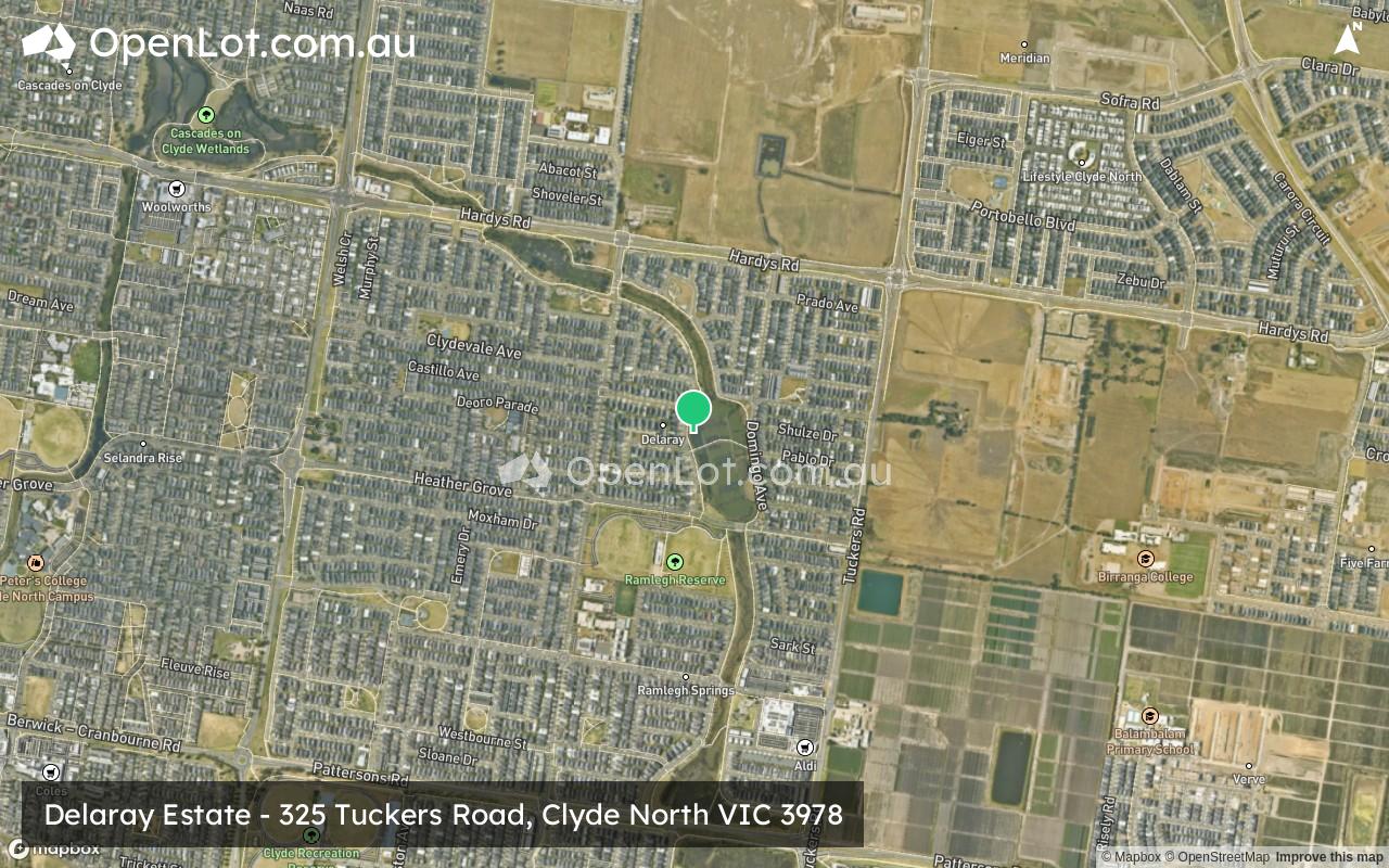Satellite image for Delaray Estate - 325 Tuckers Road, Clyde North VIC 3978