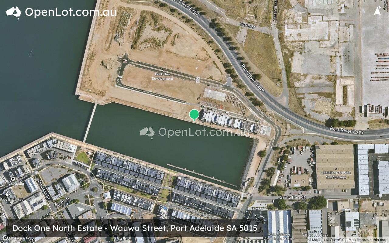 Satellite image for Dock One North Estate - Wauwa Street, Port Adelaide SA 5015