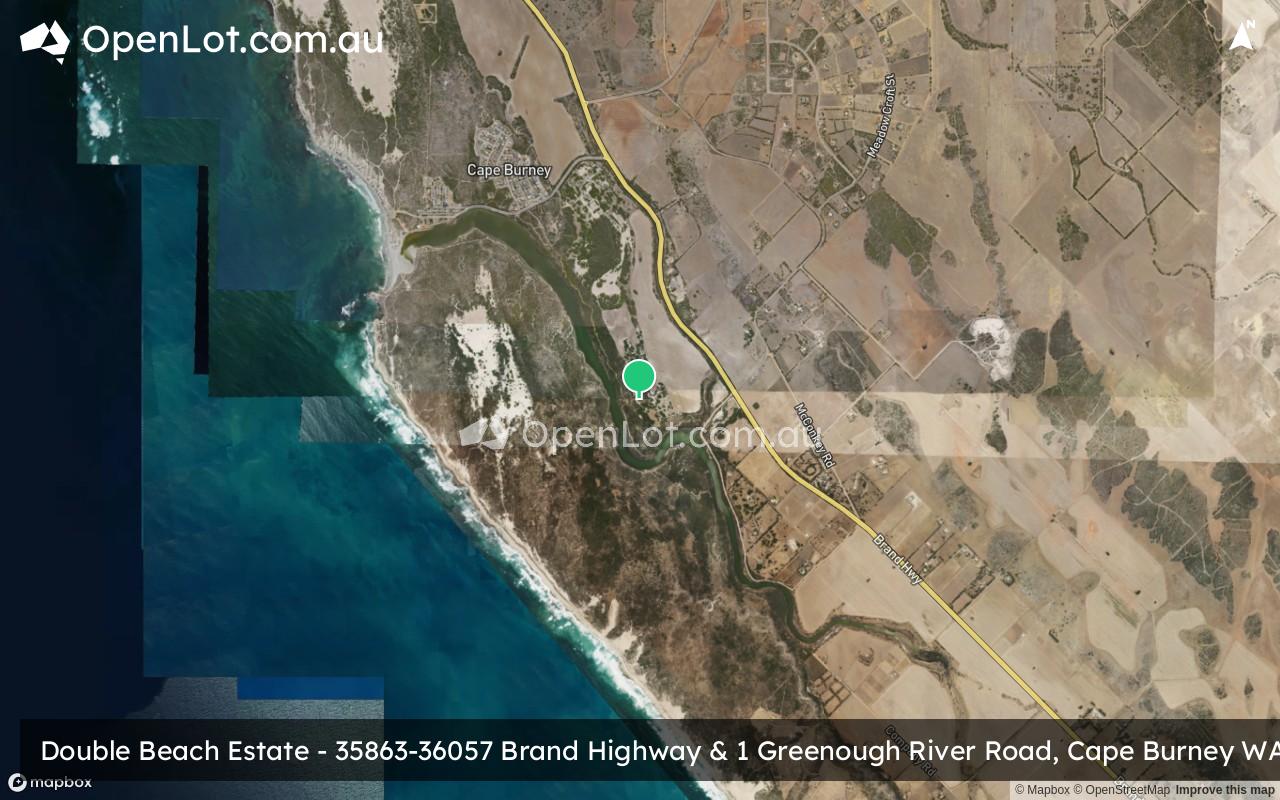 Satellite image for Double Beach Estate - 35863-36057 Brand Highway & 1 Greenough River Road, Cape Burney WA 6532