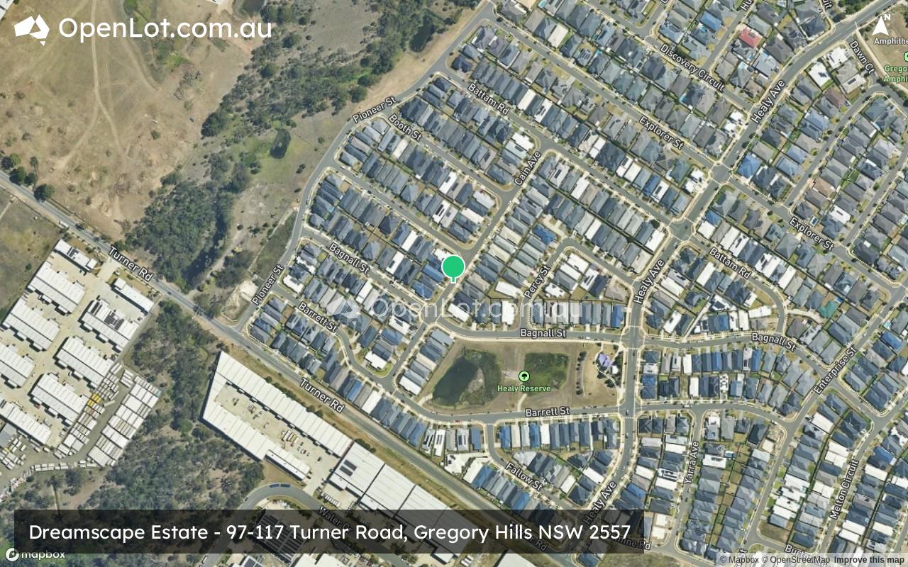Satellite image for Dreamscape Estate - 97-117 Turner Road, Gregory Hills NSW 2557