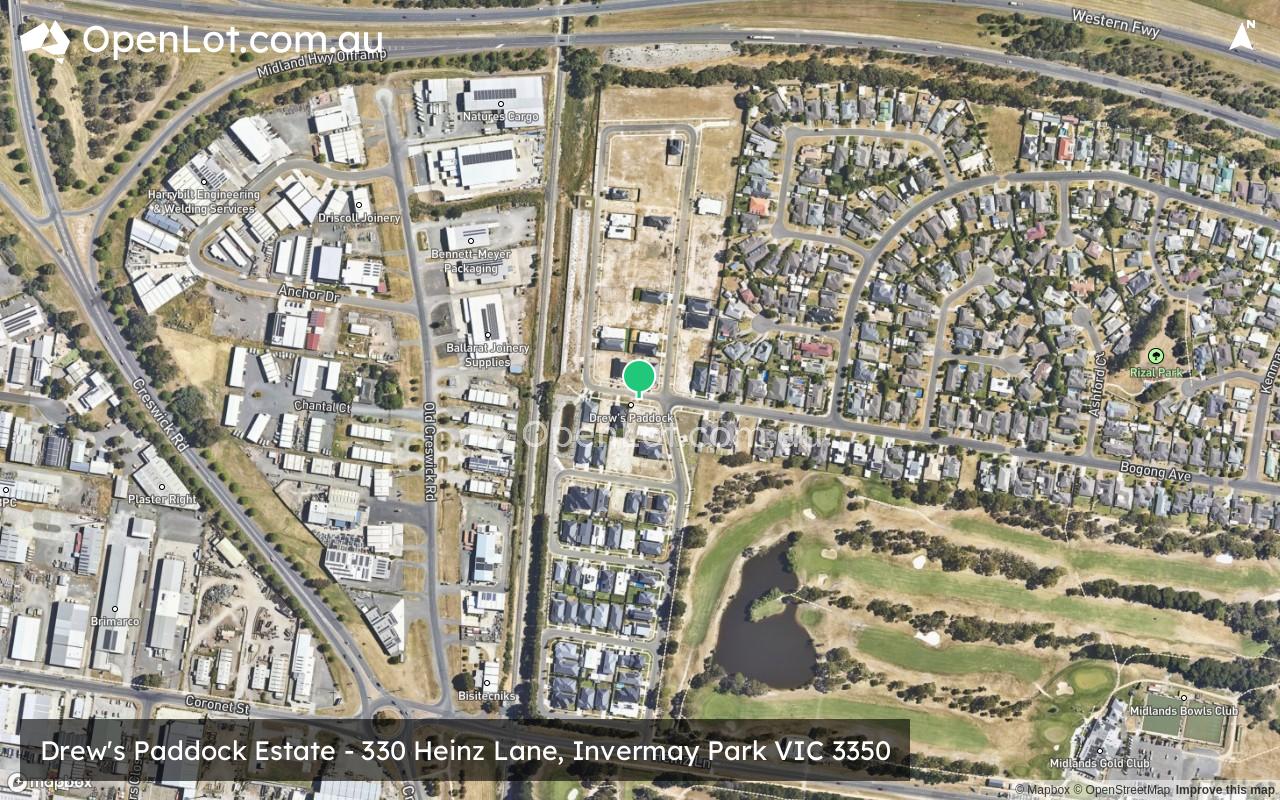 Satellite image for Drew's Paddock Estate - 330 Heinz Lane, Invermay Park VIC 3350