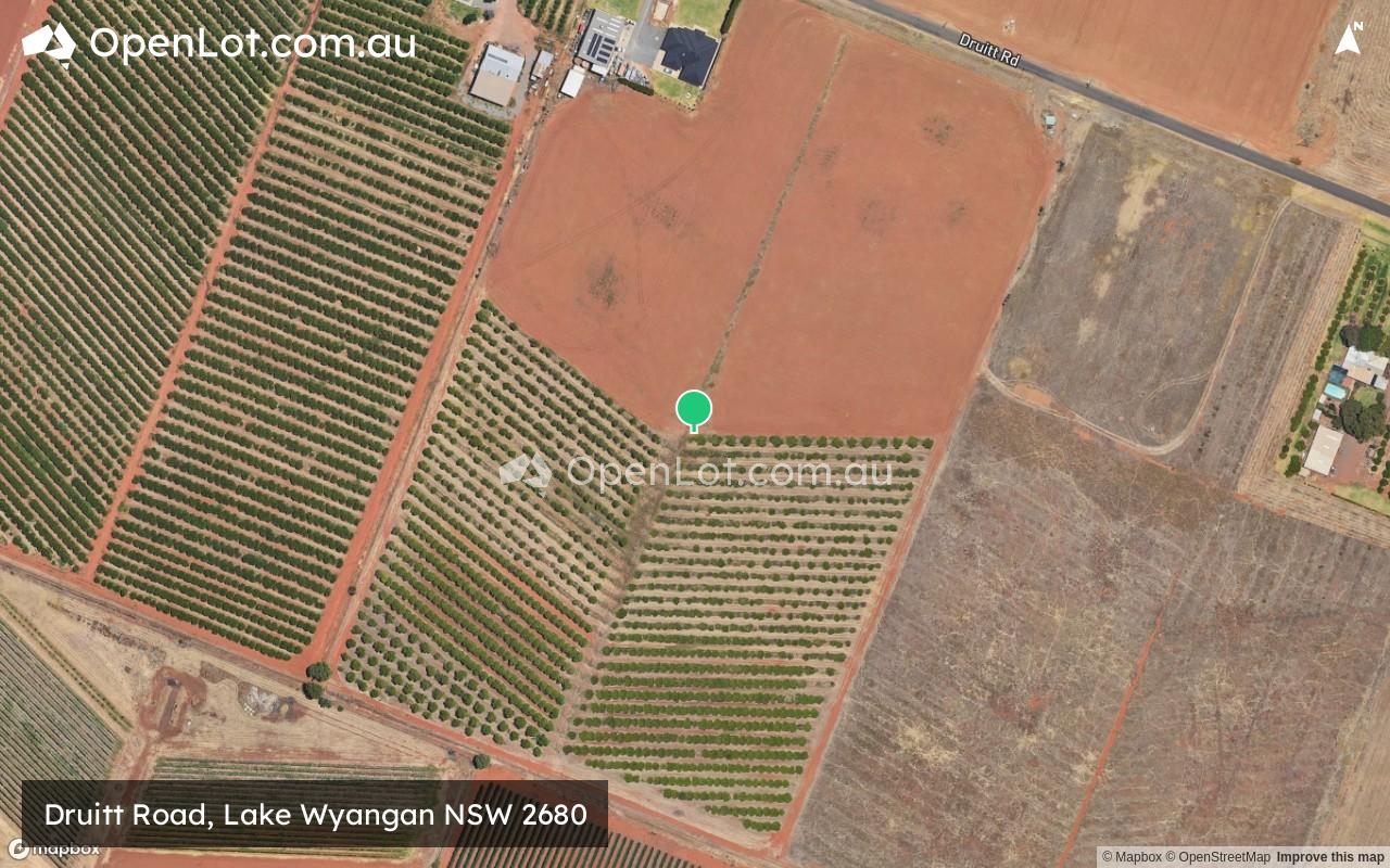 Satellite image for Druitt Road, Lake Wyangan NSW 2680
