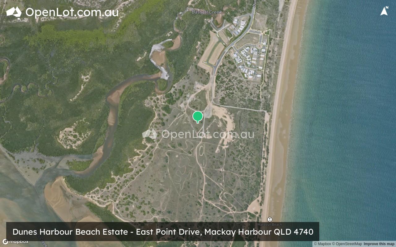 Satellite image for Dunes Harbour Beach Estate - East Point Drive, Mackay Harbour QLD 4740