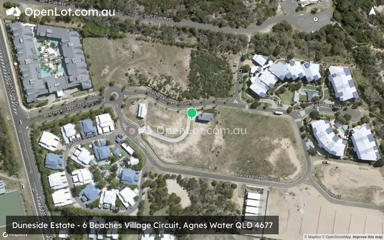 Satellite image for Duneside Estate - 6 Beaches Village Circuit, Agnes Water QLD 4677