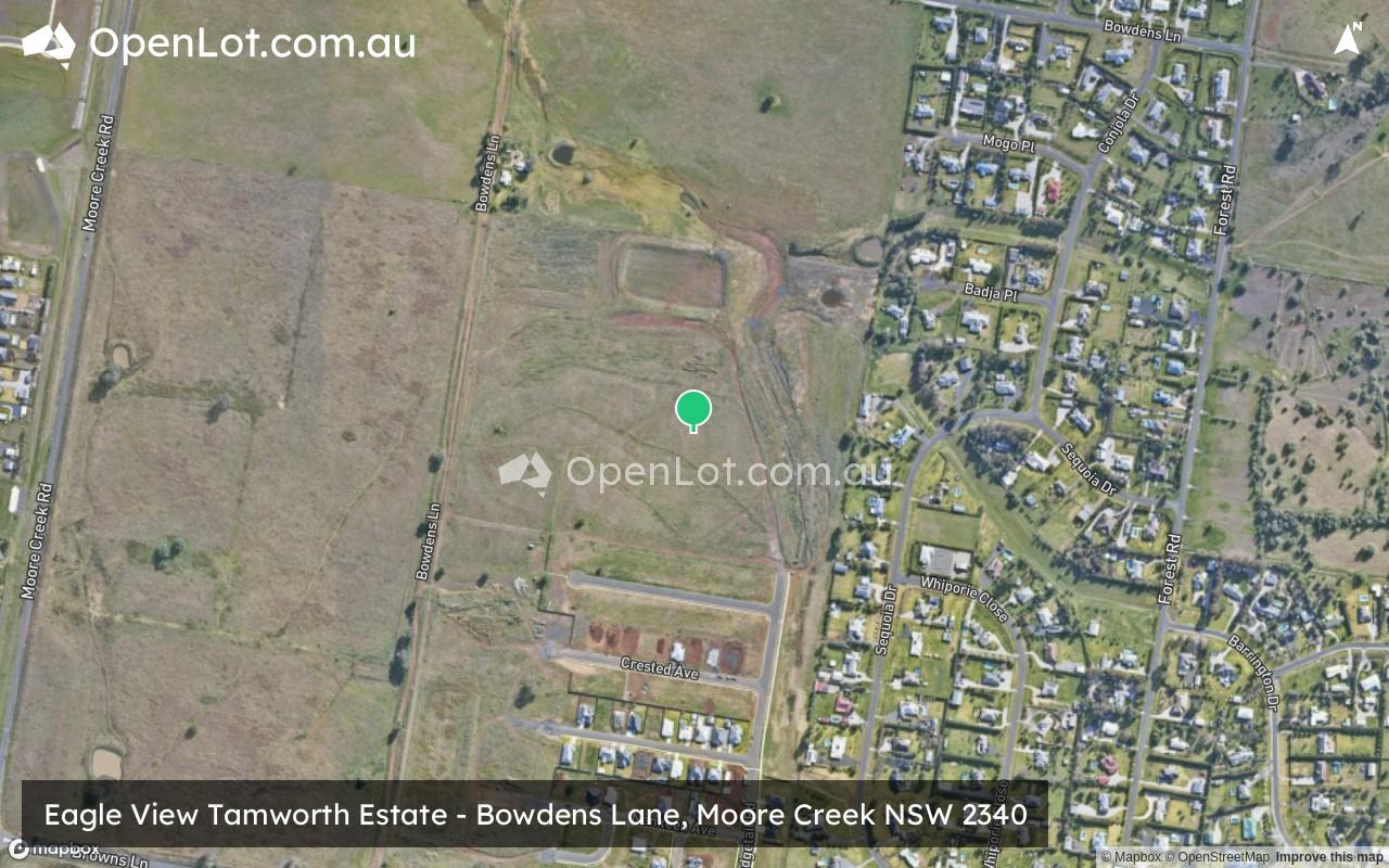 Satellite image for Eagle View Tamworth Estate - Bowdens Lane, Moore Creek NSW 2340
